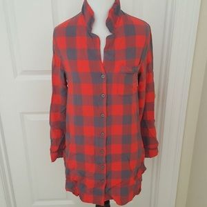 Plaid button down nightshirt